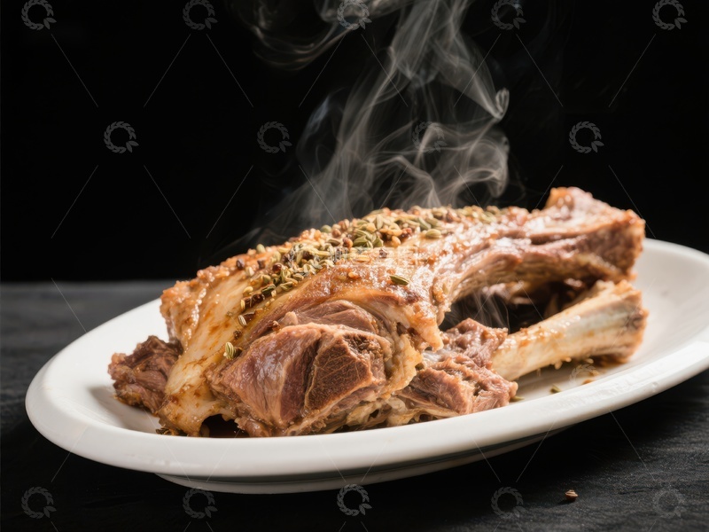 高清大图下载【趣麦麦图】热气腾腾的烤羊排