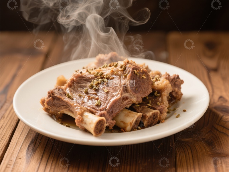 高清大图下载【趣麦麦图】热腾腾的香料烤羊排