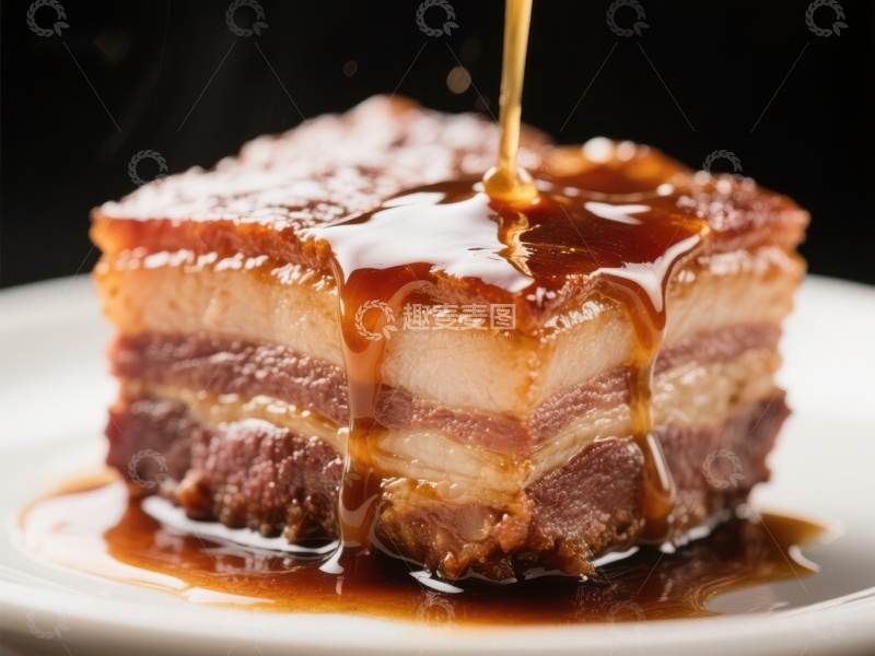 高清大图下载【趣麦麦图】酱汁淋肉块，层次分明的美味