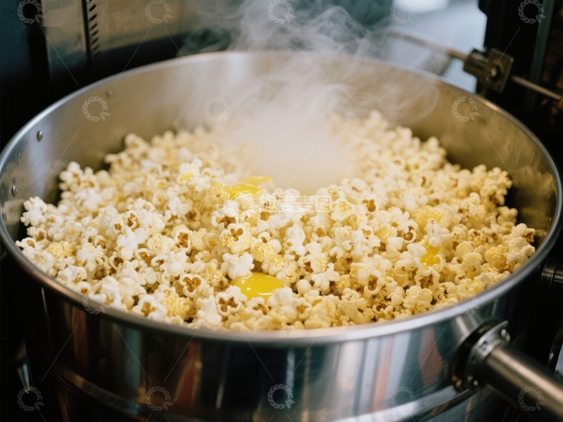 高清大图下载【趣麦麦图】热气腾腾的爆米花制作过程
