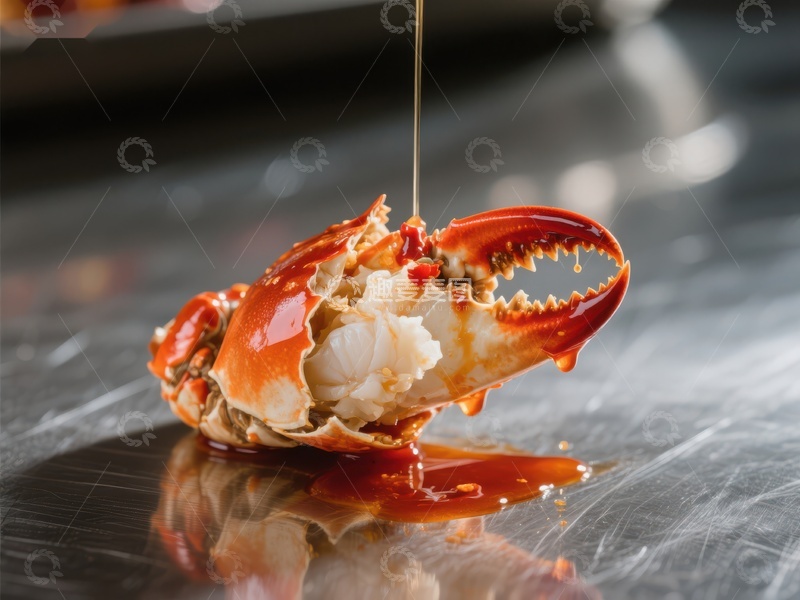 高清大图下载【趣麦麦图】酱汁淋蟹钳，美味瞬间