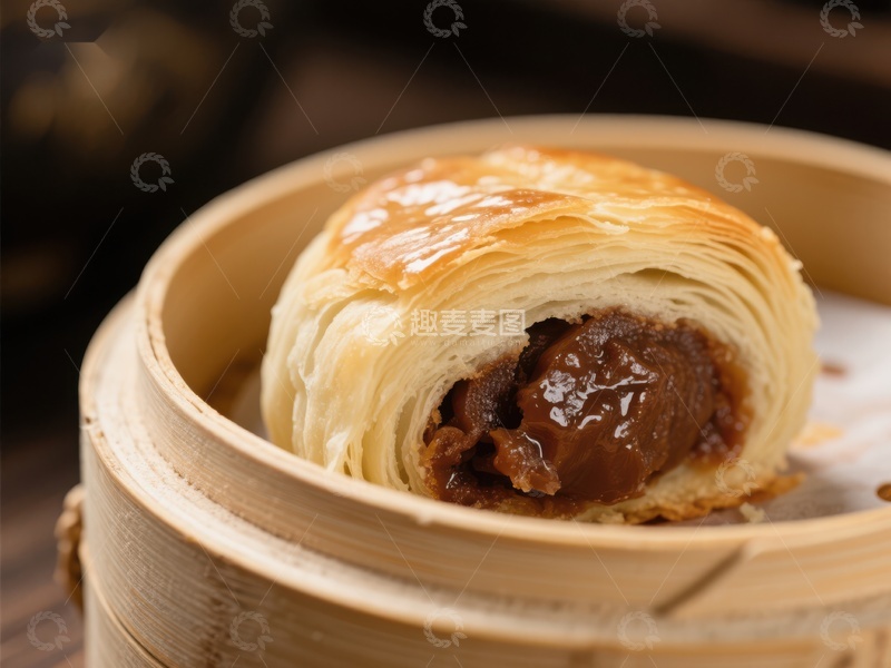 高清大图下载【趣麦麦图】酥皮点心蒸笼特写