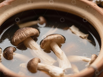 菌菇汤锅，热气腾腾