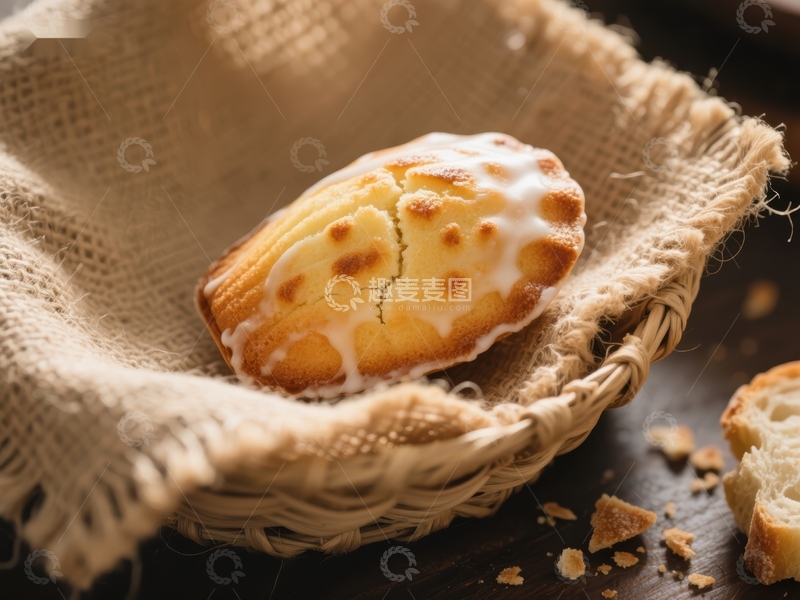 高清大图下载【趣麦麦图】篮中甜点：奶油糖霜覆盖的酥饼