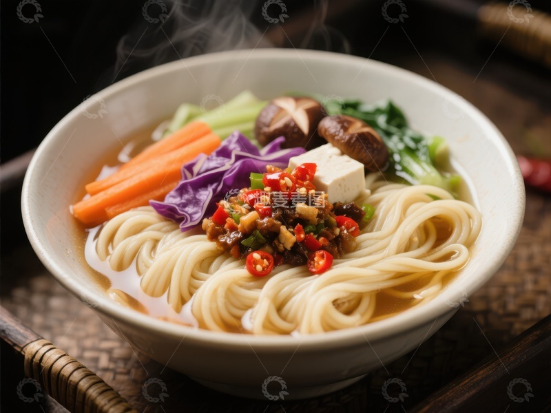 高清大图下载【趣麦麦图】热气腾腾的美味面条