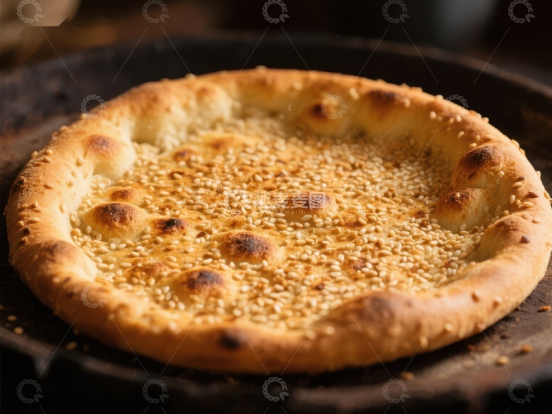 高清大图下载【趣麦麦图】芝麻烤饼，传统美食