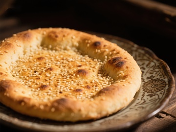 芝麻点缀的烤饼