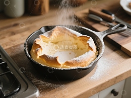 铸铁锅中的荷兰婴儿松饼