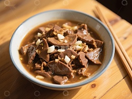 美味肝片炖菜，搭配蒜粒
