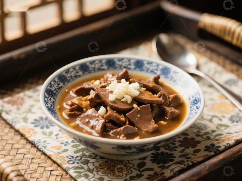 高清大图下载【趣麦麦图】传统美食：热腾腾的肝片汤