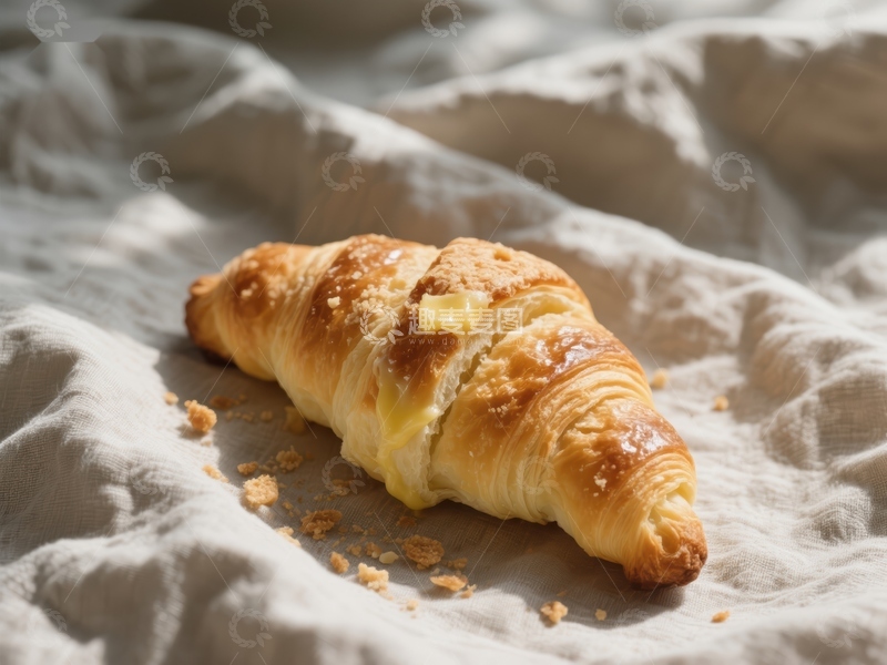高清大图下载【趣麦麦图】酥脆黄油羊角面包