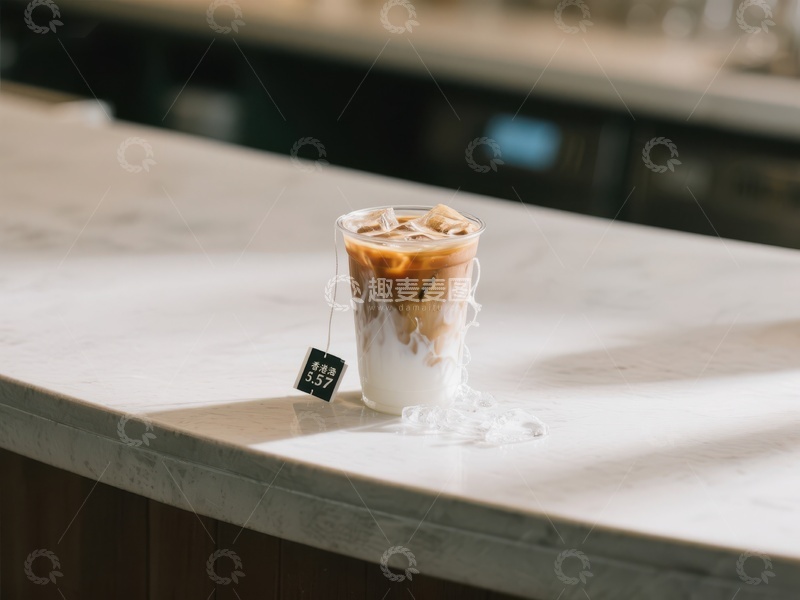 高清大图下载【趣麦麦图】冰茶杯置于大理石台面