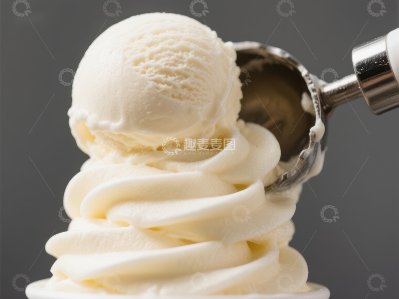 高清大图下载【趣麦麦图】香草冰淇淋球与软冰淇淋螺旋