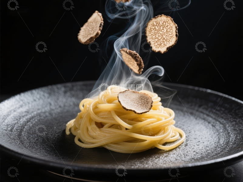 高清大图下载【趣麦麦图】黑松露意面，香气四溢