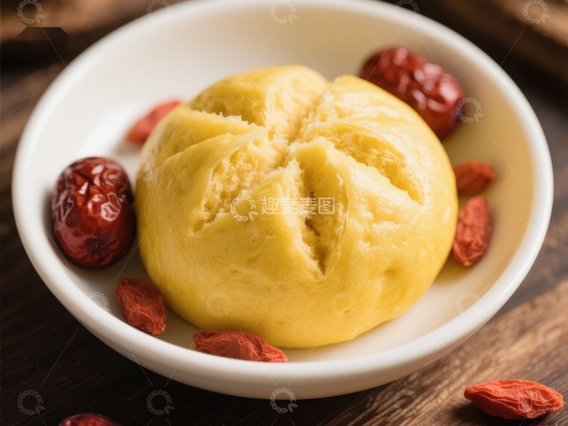 高清大图下载【趣麦麦图】金黄色馒头配红枣