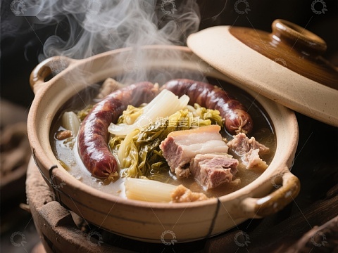 热气腾腾的砂锅炖菜