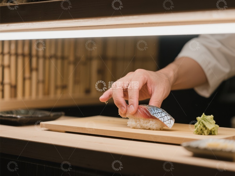 高清大图下载【趣麦麦图】-寿司师傅精心制作握寿司