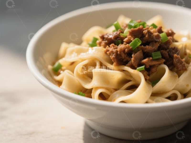 高清大图下载【趣麦麦图】碗装面条配肉末和葱花