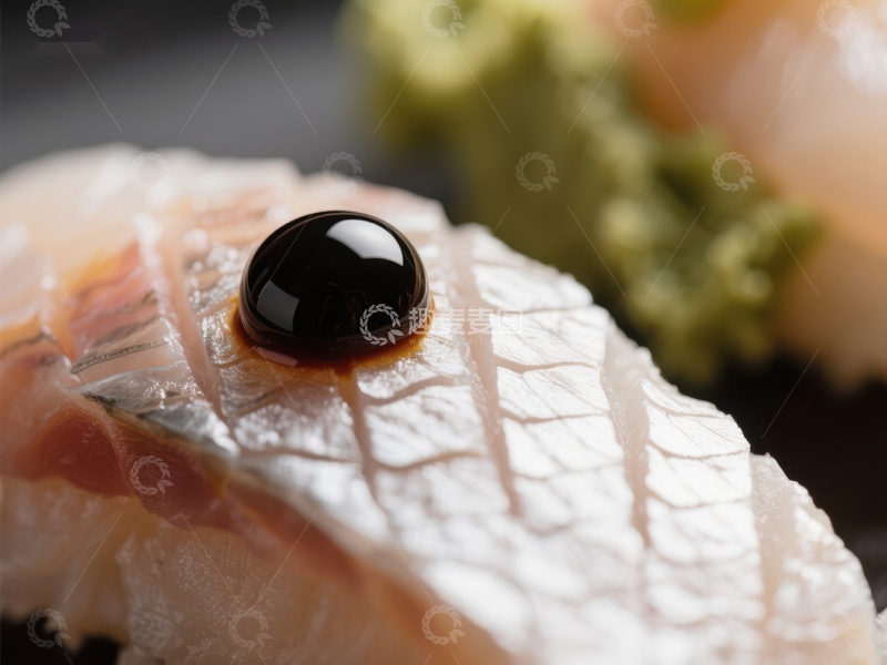 高清大图下载【趣麦麦图】精致寿司上的酱油滴