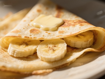 香蕉薄饼配黄油