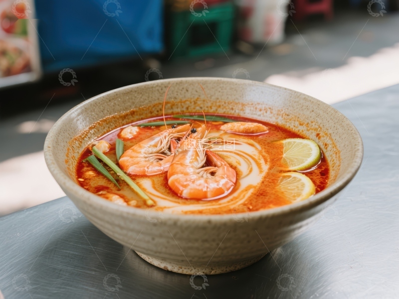 高清大图下载【趣麦麦图】泰式酸辣汤，鲜虾与柠檬的完美结合