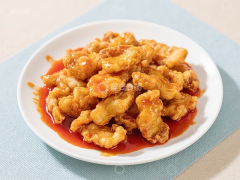糖醋鸡块，色泽诱人美食
