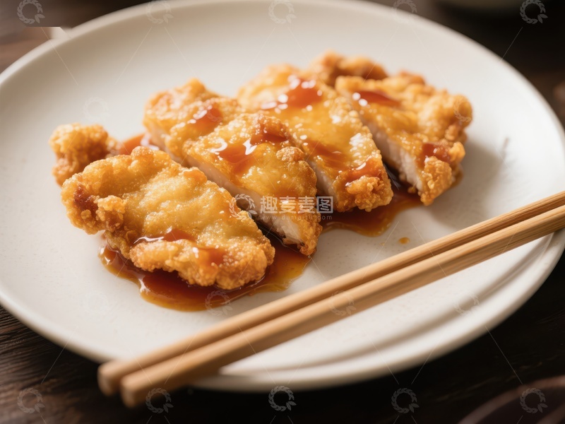 高清大图下载【趣麦麦图】酥脆炸鸡排配甜酱