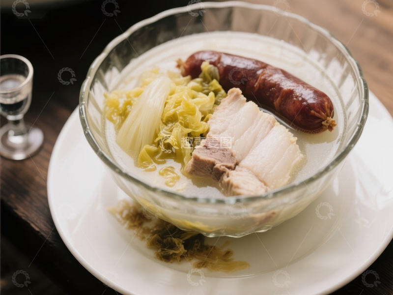 高清大图下载【趣麦麦图】酸菜白肉炖香肠