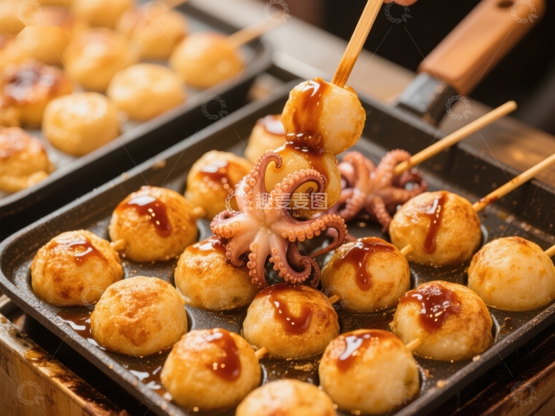 高清大图下载【趣麦麦图】-章鱼小丸子热锅制作