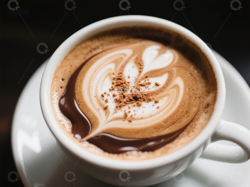 高清大图下载【趣麦麦图】香浓咖啡杯中的艺术拉花