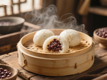 热气腾腾的红豆包子