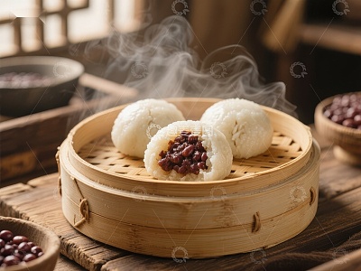 热气腾腾的红豆包子