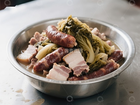酸菜腊肉香肠炖煮美食