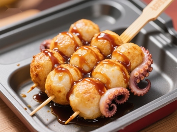 章鱼小丸子串烧特写