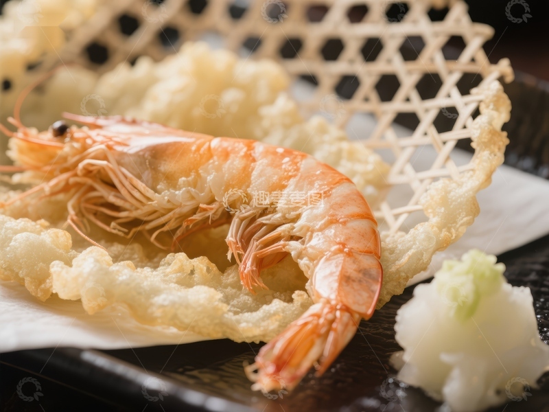 高清大图下载【趣麦麦图】金黄酥脆的虾天妇罗