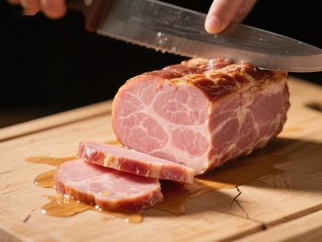 切片火腿，刀光闪闪