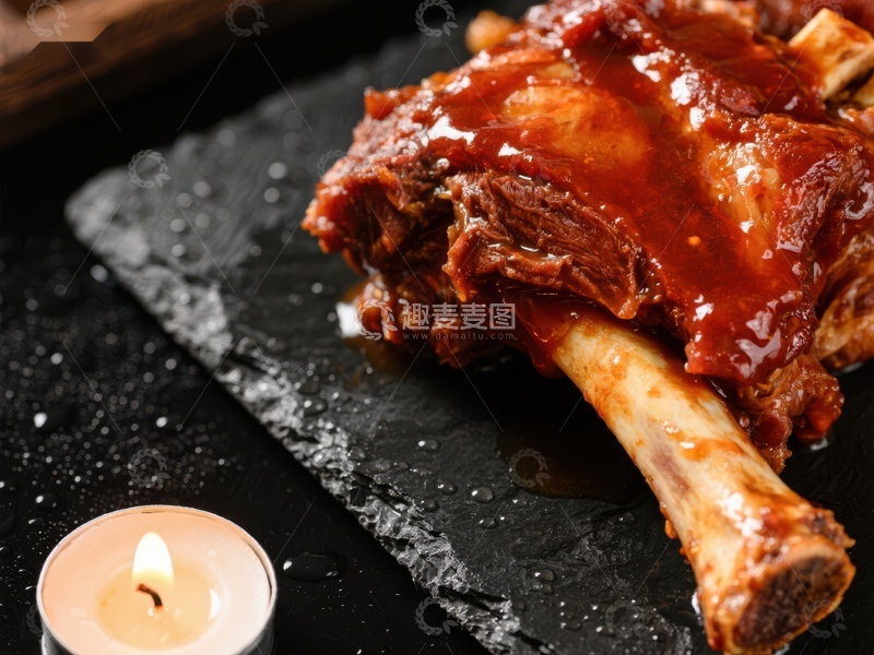 高清大图下载【趣麦麦图】酱汁淋漓的烤羊腿