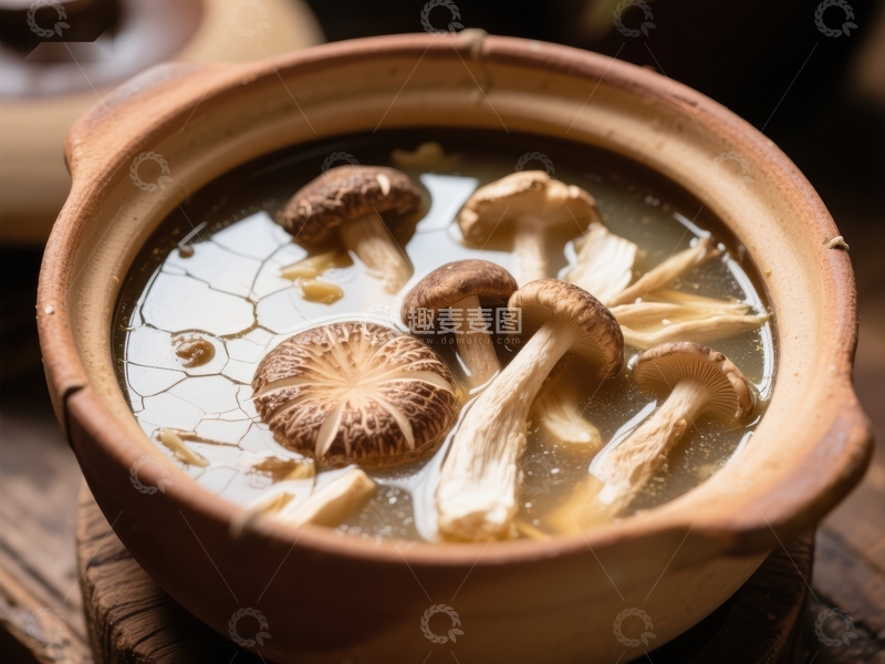 高清大图下载【趣麦麦图】香菇鸡汤，滋补养生