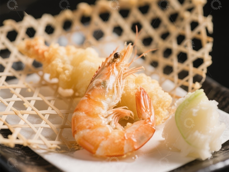 高清大图下载【趣麦麦图】日式天妇罗虾配山葵