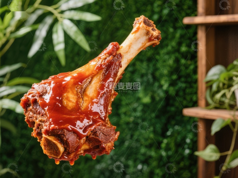 高清大图下载【趣麦麦图】酱汁淋漓的烤羊腿特写