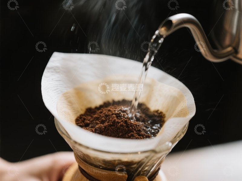 高清大图下载【趣麦麦图】热水冲泡咖啡粉的瞬间