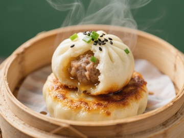 热腾腾的包子，蒸笼中的美味