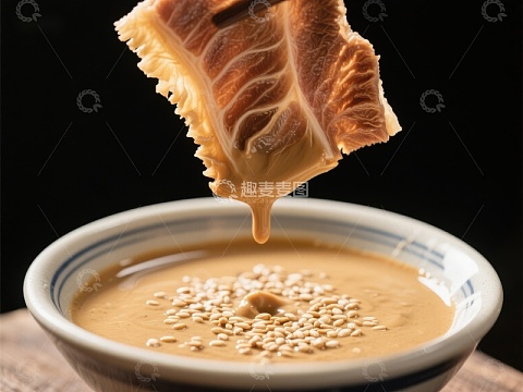 脆皮蘸酱，芝麻点缀
