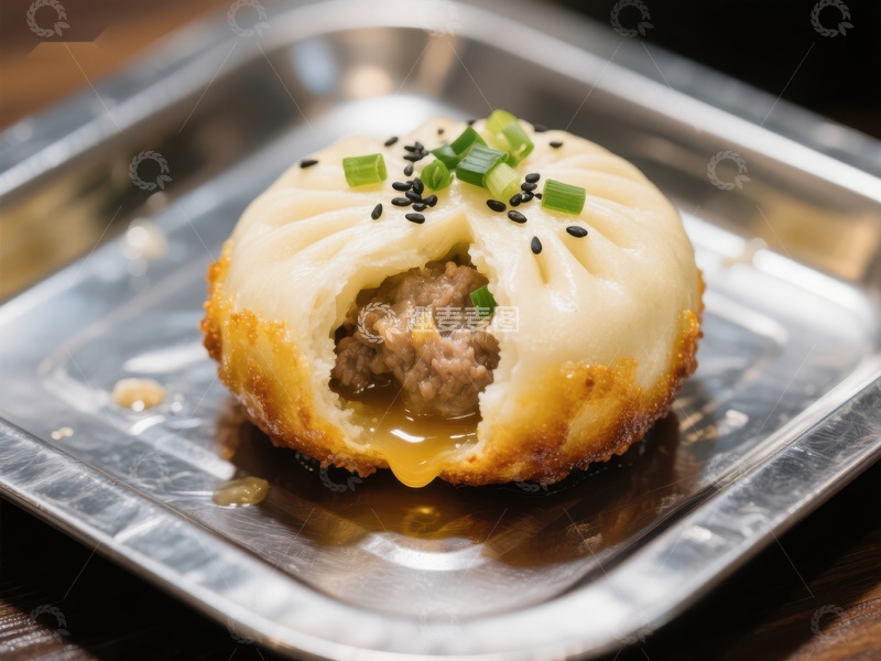 高清大图下载【趣麦麦图】鲜美汤包，金黄酥脆