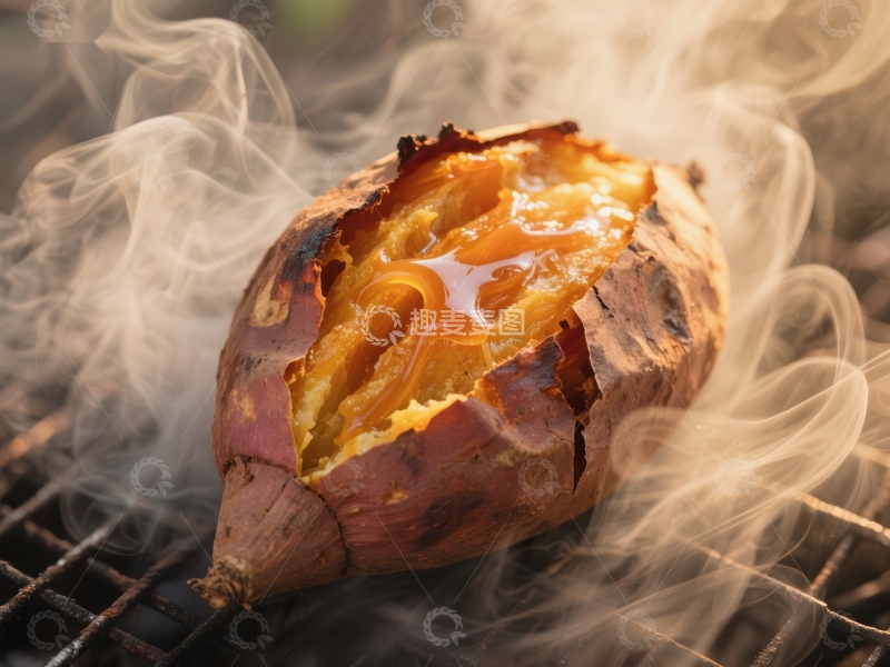 高清大图下载【趣麦麦图】烤红薯散发诱人香气
