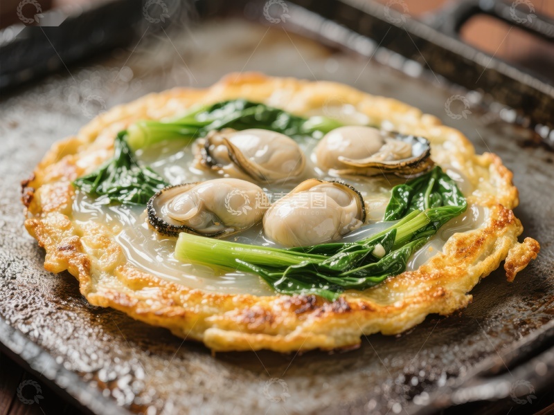 高清大图下载【趣麦麦图】热腾腾的海鲜煎饼