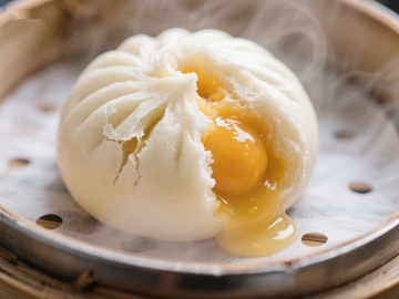 热气腾腾的流沙包