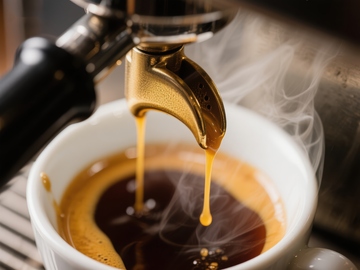 咖啡机萃取新鲜浓缩咖啡