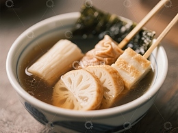 日式关东煮，热汤中的美味食材