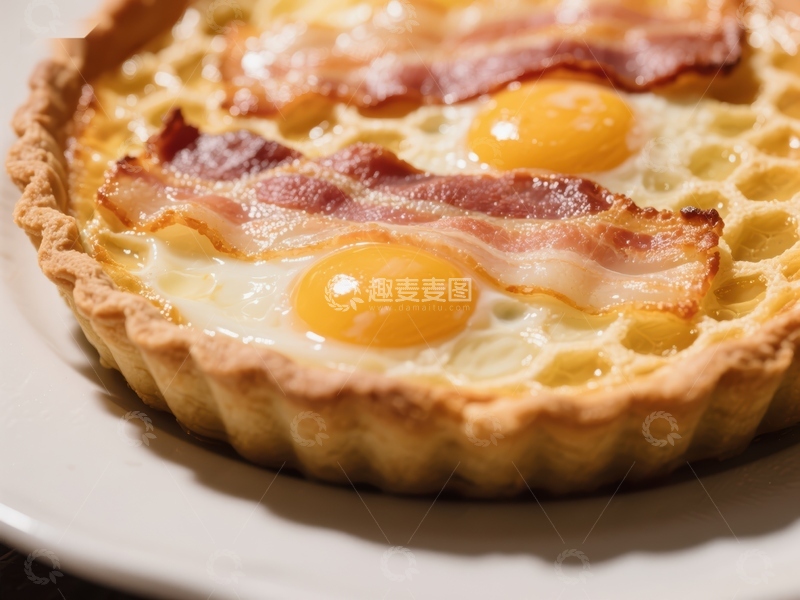 高清大图下载【趣麦麦图】培根蛋挞，金黄诱人